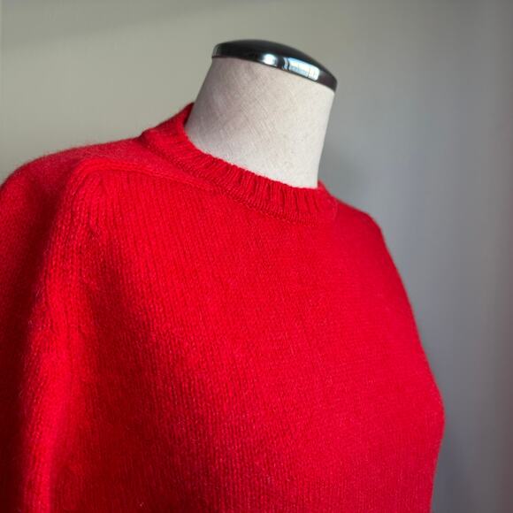 Lands’ End Shetland Wool Sweater Red Crewneck — Made in Scotland (M) - Picture 7 of 8